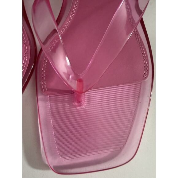 Steve Madden Tracie Thong Women's 6 Jelly Pink Slip On Square Toe Sandal - Picture 5 of 11
